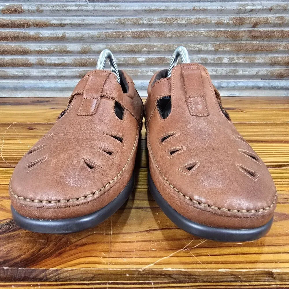 SAS Roamer Comfort Loafer Womens Size 10 Chestnut Leather Orthopedic Shoes MINTY